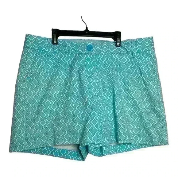 Crown and Ivy preppy turquoise flat front chino shorts-size 10 - Picture 1 of 6